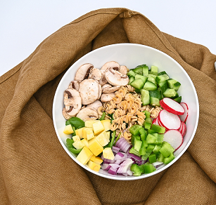 Chef Penny's Cold Rotini Salad on Spinach
