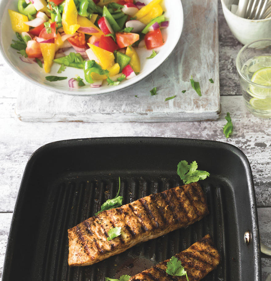 Chipotle Chile Salmon with Summer Chopped Salad