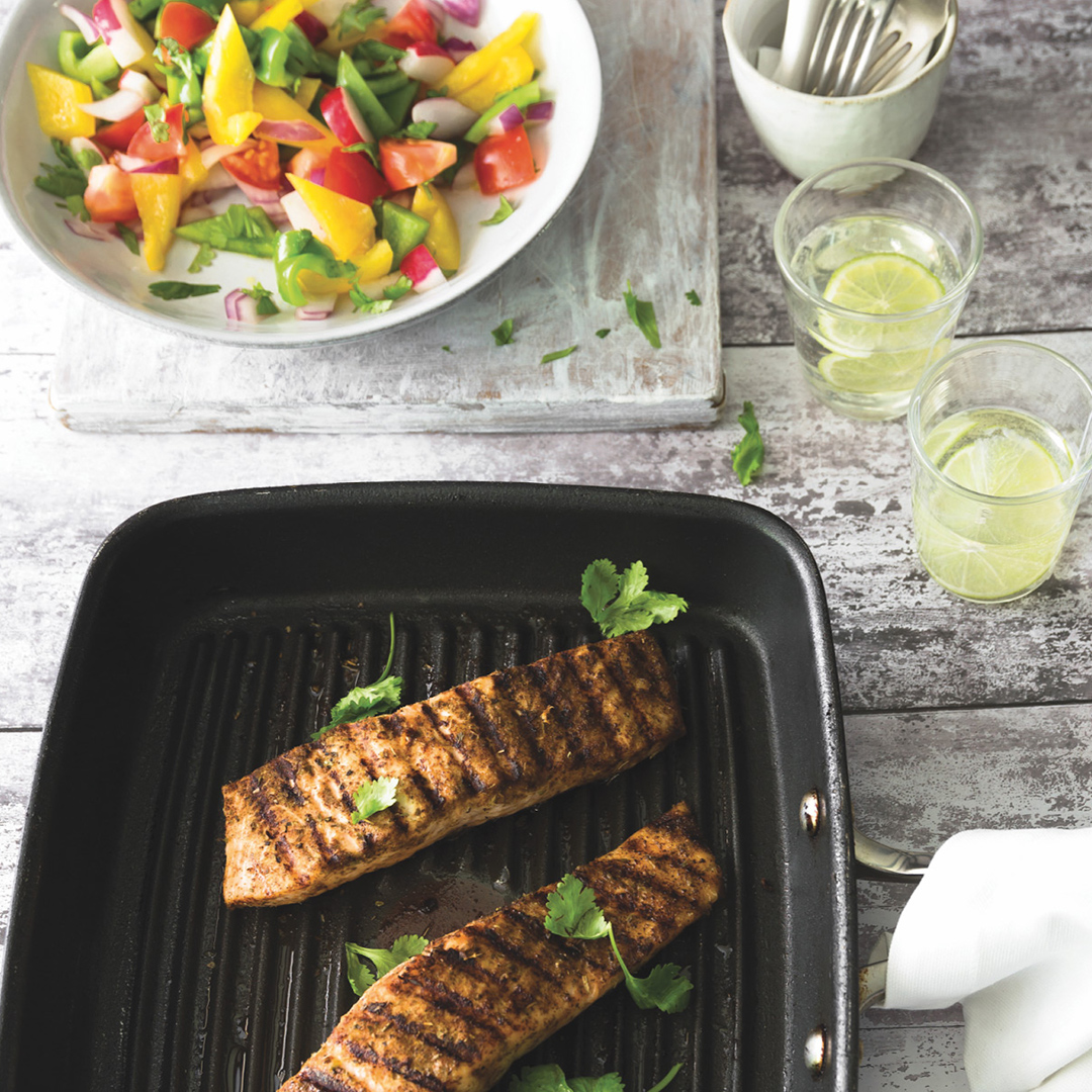 Chipotle Chile Salmon with Summer Salad