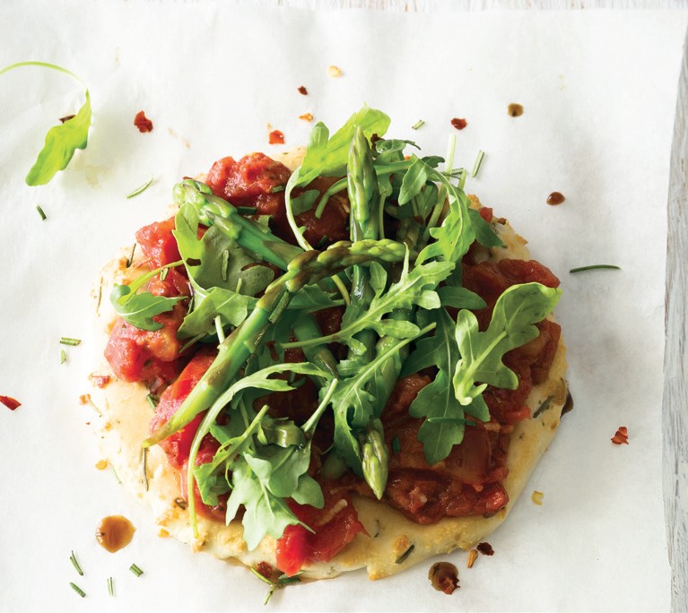 Pizza Marinara with Arugula