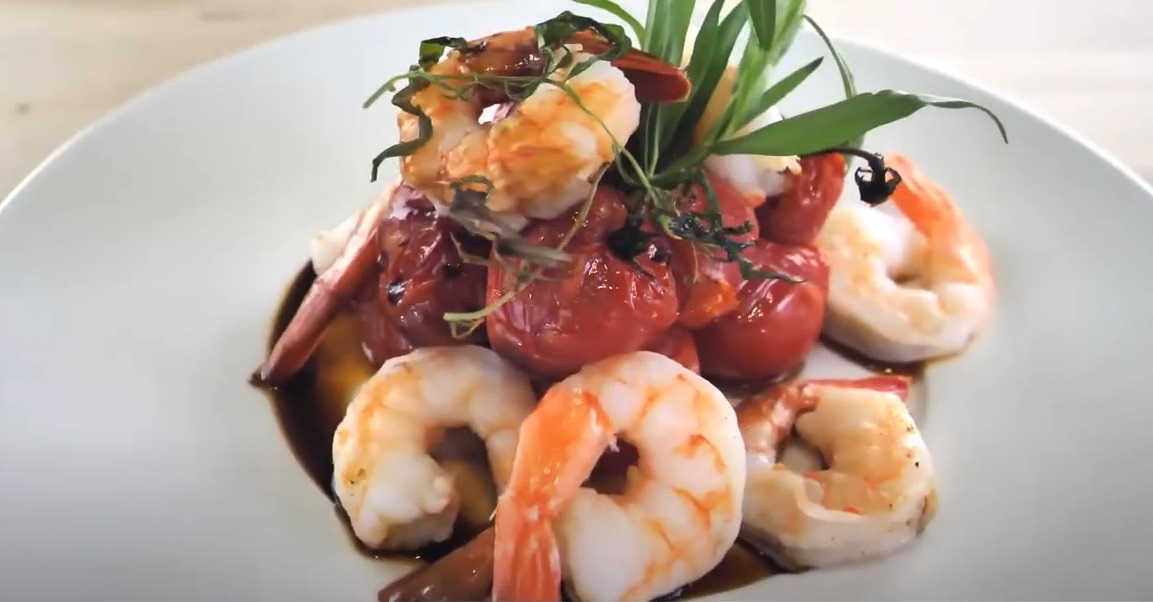 Roasted Cherry Tomatoes with Shrimp