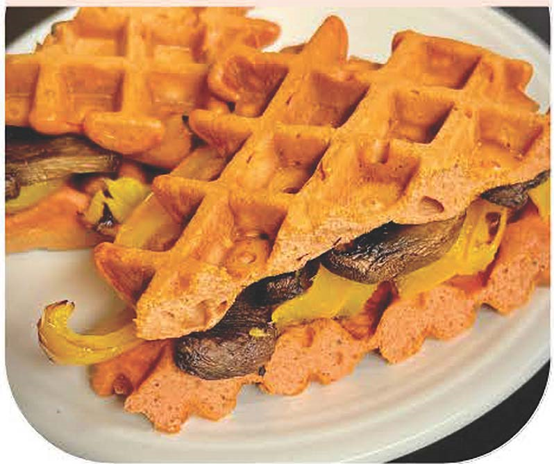 Tomato Basil Soup/Waffle Sandwich